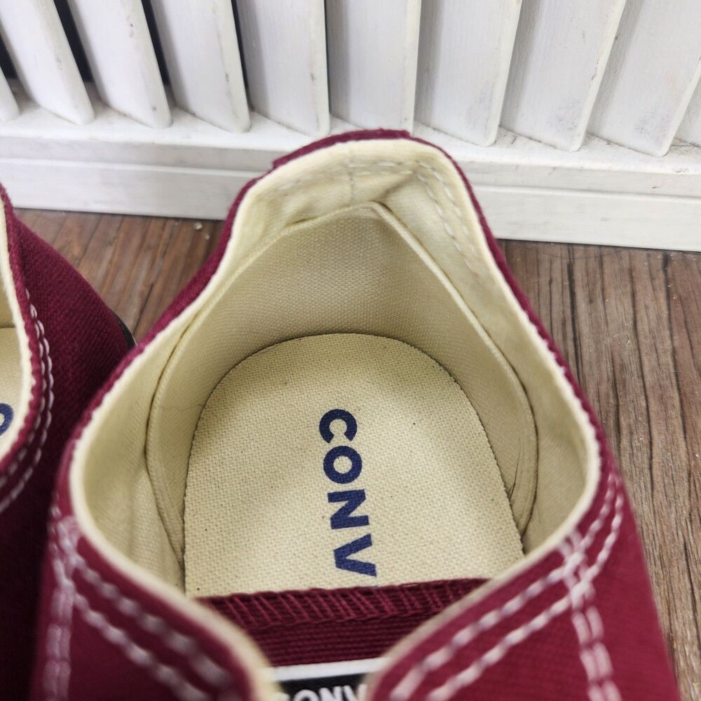 Converse Chuck Taylor All Star OX Sneakers Womens Sz 7 Maroon Canvas Shoes M9691 - Picture 10 of 11